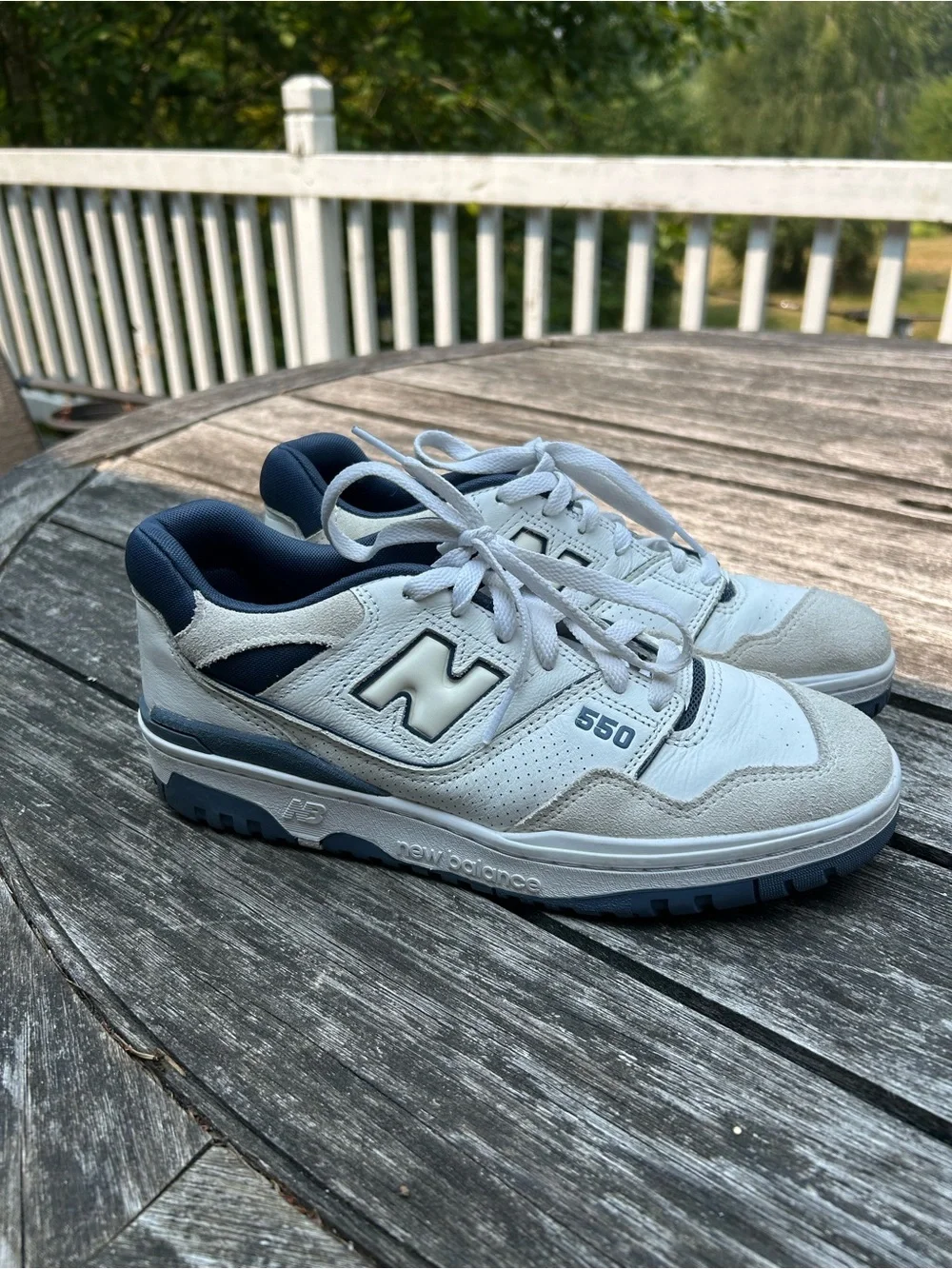 New Balance Light Gray & Navy Retro Runner Sneakers